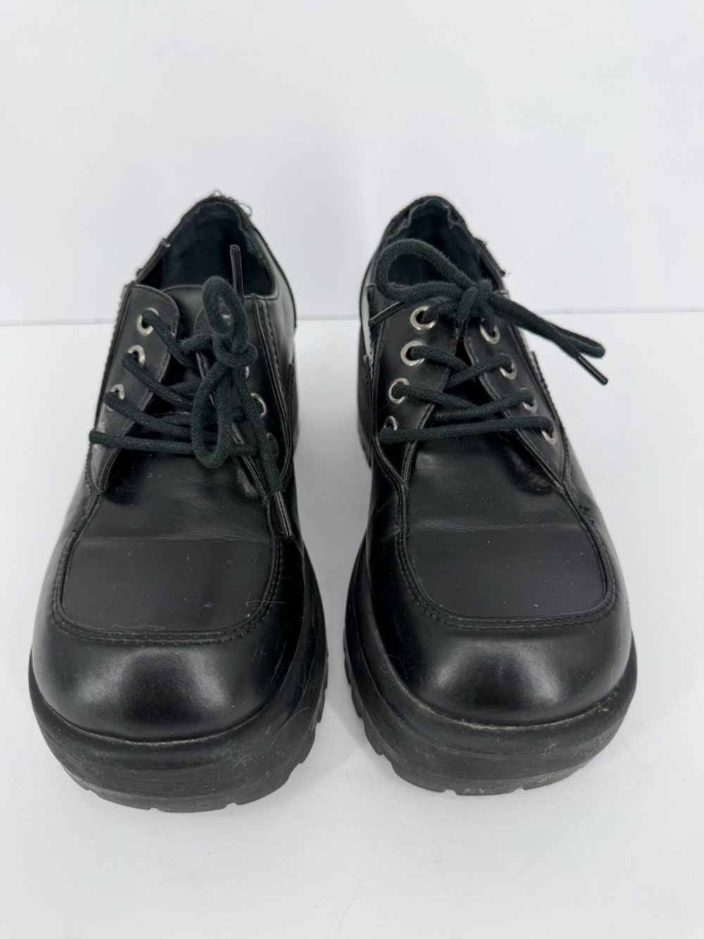 Vintage 90s y2k Mudd Chunky Heel Platform Oxford Penny Loafers Size 6.5 Punk - Picture 3 of 10